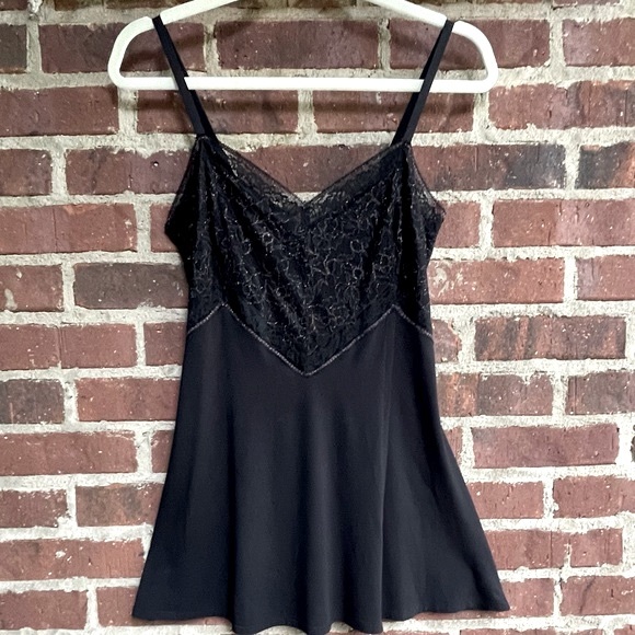 Soma Other - NEW SOMA Intimates Black Sexy Metallic Lace Asymmetrical Hem Cami Top Small